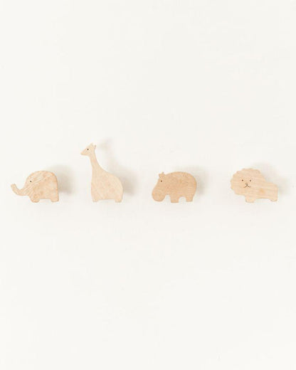 Hand Carved Animal Wall Hooks for Baby's Room, Fair Trade, Kenya