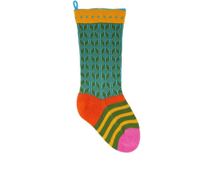 Hand Knit Colorful Christmas Stocking, Fair Trade, Armenia