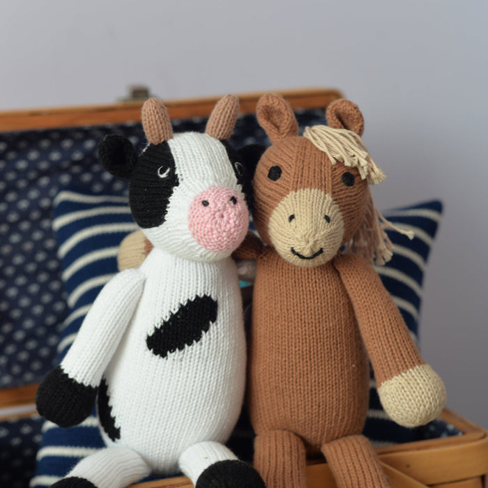 Hand Knit Cow Stuffed Animal, Fair Trade, Peru