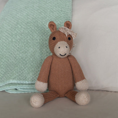 Hand Knit Horse Stuffed Animal, Fair Trade Peru