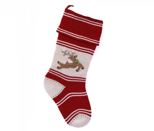 Handmade 18" Reindeer Christmas Stocking, Fair Trade from Armenia