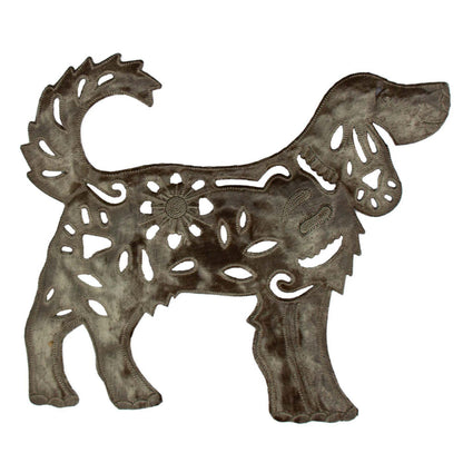 Handmade Steel Drum Dog Wall Art, 13 inch, Fair Trade, Haiti