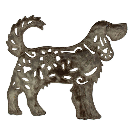 Handmade Steel Drum Dog Wall Art, 13 inch, Fair Trade, Haiti