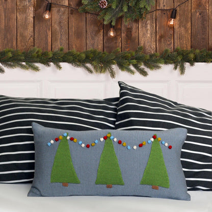 Handmade Three Tree Lumbar Christmas Pillow, Fair Trade, Armenia