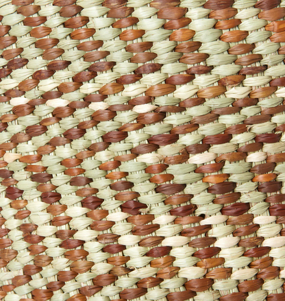 Handwoven Grass Reed Storage Baskets, Brown Diagonal, Fair Trade, Tanzania