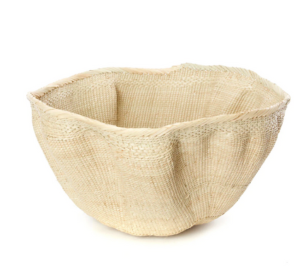 Handwoven Large Batonga Natural Palm Leaf Deep Basket, Zambia, Fair Trade