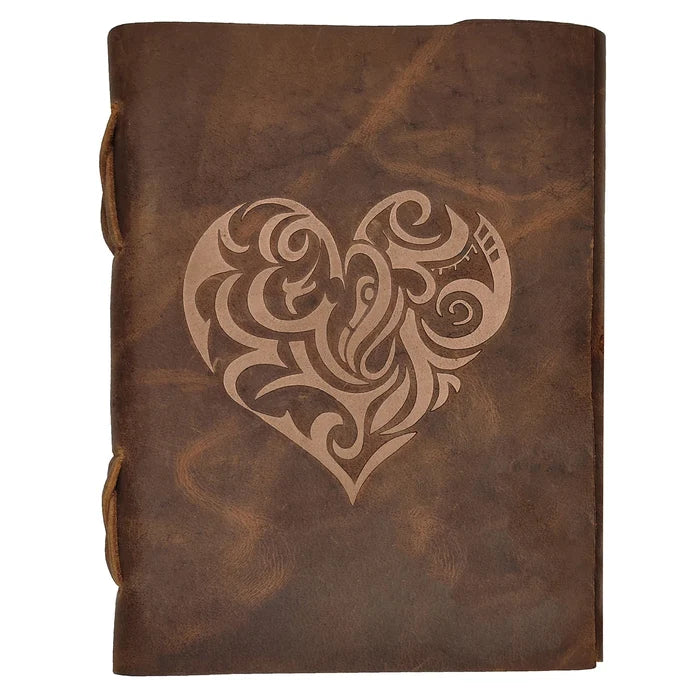 Heart Embossed Leather Journal for Women