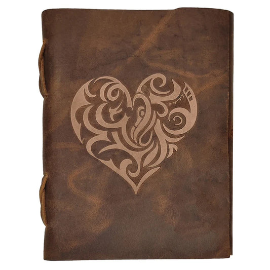 Heart Embossed Leather Journal for Women