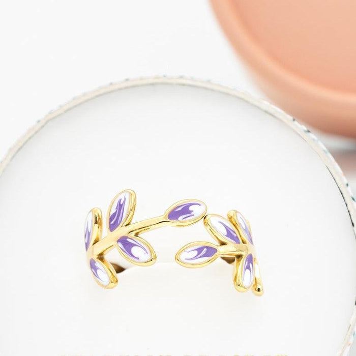 Hope Adjustable Gold Ring in Lavender, Supports Women