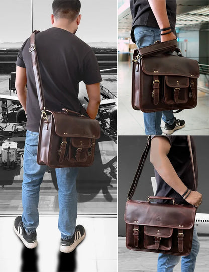 Leather laptop bag