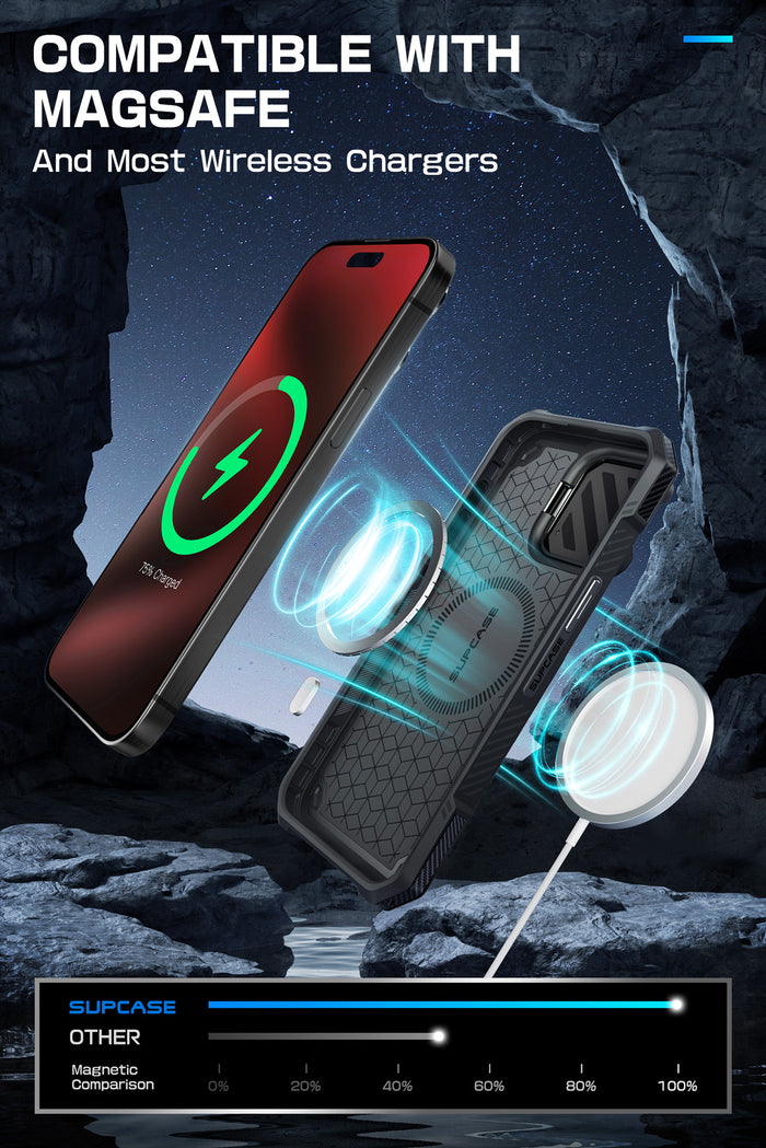 iPhone 15 Pro Max 6.7 inch Unicorn Beetle MAG XT MagSafe Case- Red Circuit