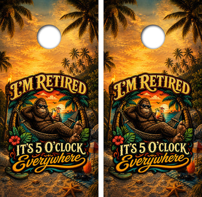 It's Five O'Clock Everywhere Cornhole Design