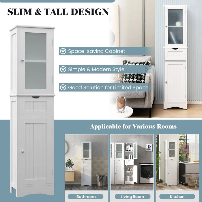 Jaime Freestanding Bathroom Linen Cabinet Canva Home