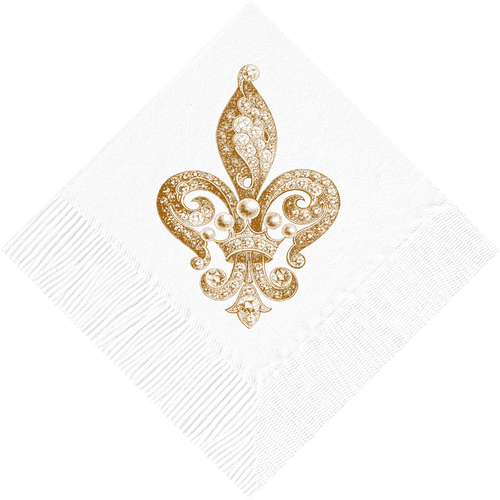 Jeweled Fleur de Lys Cocktail Napkins