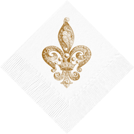 Jeweled Fleur de Lys Cocktail Napkins