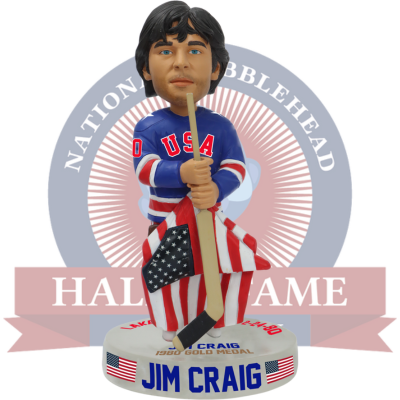 Jim Craig USA Hockey Miracle on Ice 1980 Gold Medal Blue Jersey Bobblehead