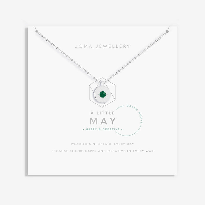 Joma A Little Birthstone Necklace - May Green Agate