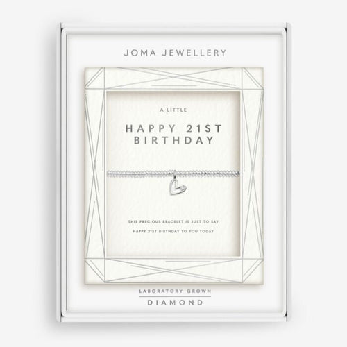 Joma Laboratory Grown Diamond A Little - Happy 21st Birthday Bracelet