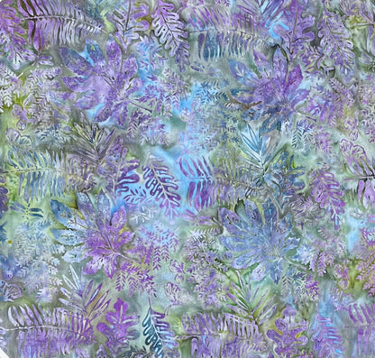 KG02-P1 PURPLE/GREEN LEAF BATIK