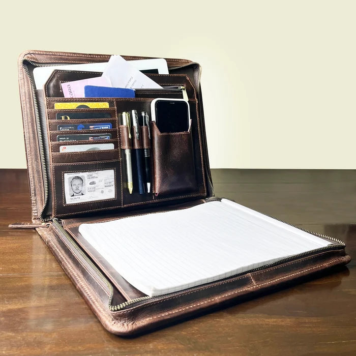 Kingsman Business Leather Portfolio (Dark Brown)