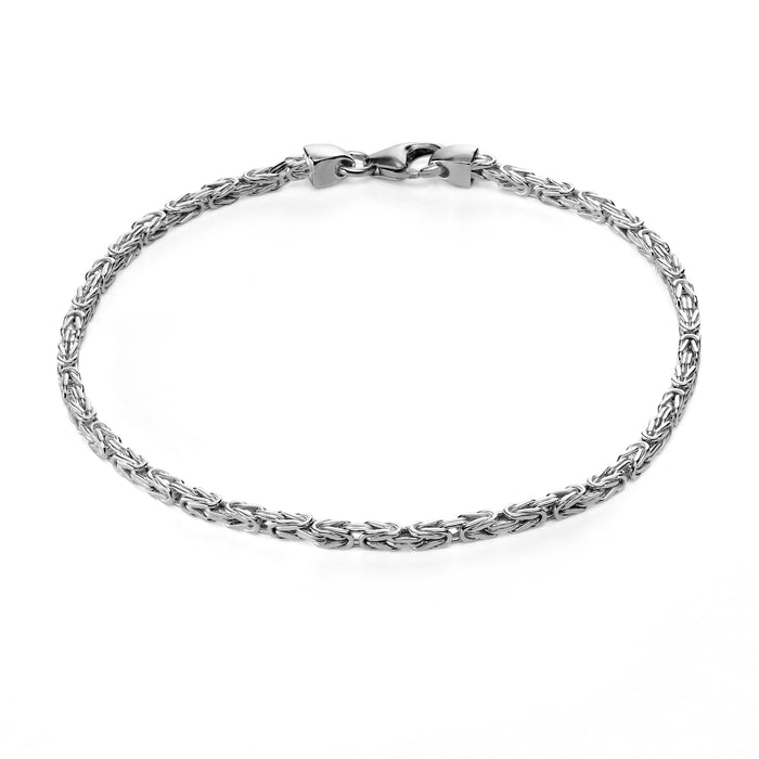 Königsarmband 2mm breit - 925er Silber - rhodiniert