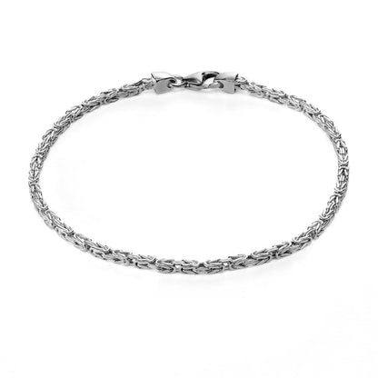 Königsarmband 2mm breit - 925er Silber - rhodiniert