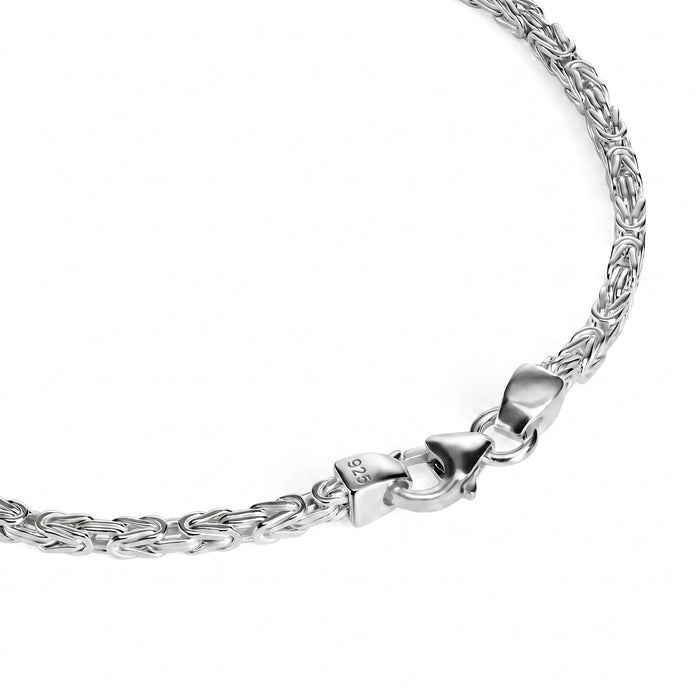 Königsarmband 2mm breit - 925er Silber - rhodiniert