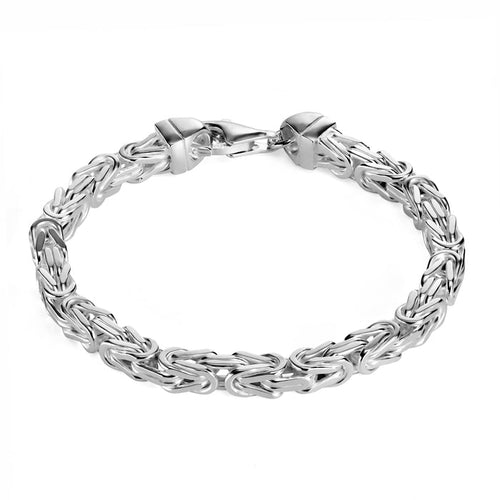 Königsarmband 5mm breit - 925er Silber - rhodiniert