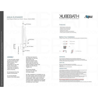 KubeBath Aqua Elegance Single Lever Wide Spread Faucet in Chrome