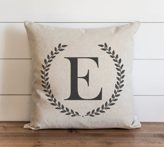 Laurel Wreath Monogram 20 x 20 Pillow Cover