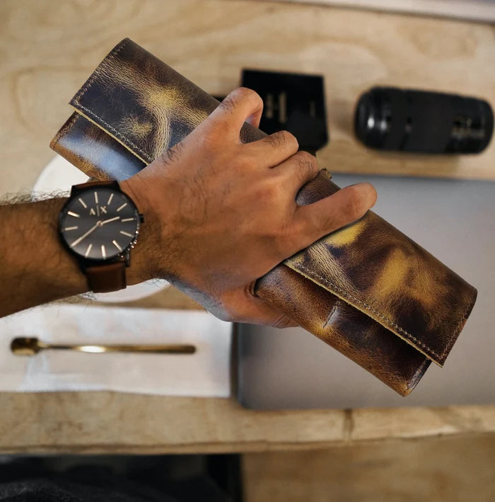 Leather Watch Roll Watch Organizer