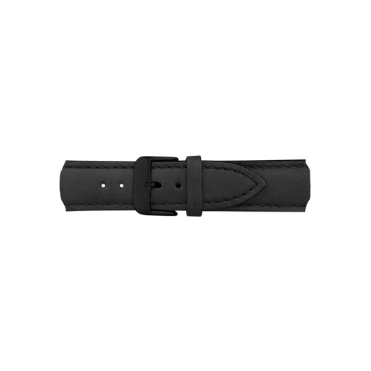 Leder Uhrenarmband Schwarz 20 mm