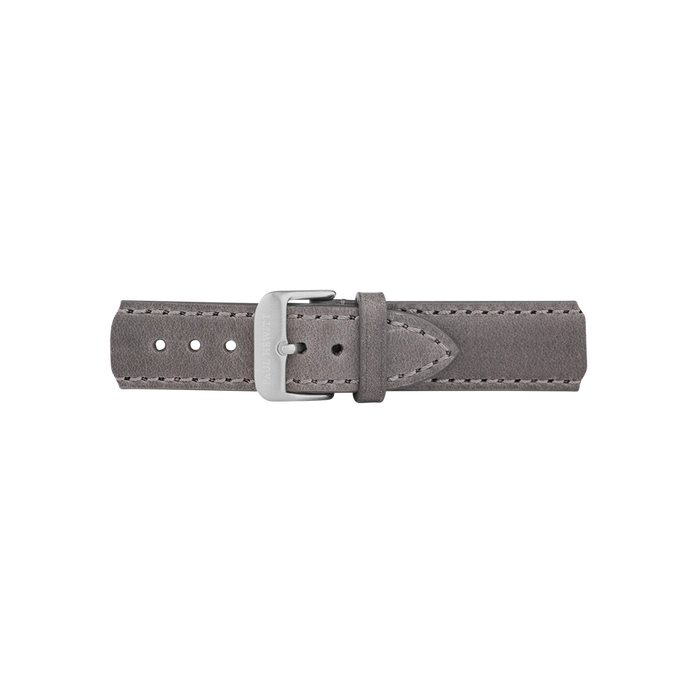 Leder Uhrenarmband Silber Grau 20 mm