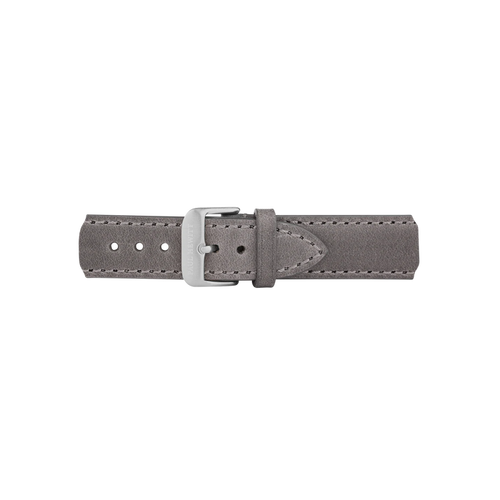 Leder Uhrenarmband Silber Grau 20 mm