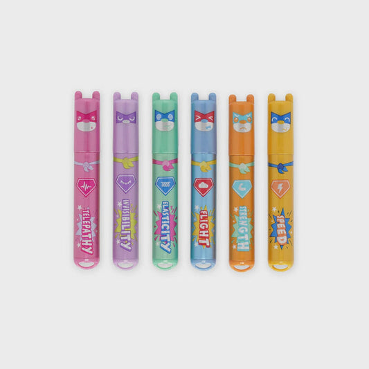 Legami Set Of 6 Mini Highlighters - Teddy's Superpower
