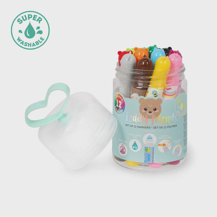 Legami Teddy Friends - Set of 12 Markers