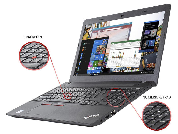 Lenovo ThinkPad E570 15.6" FHD Laptop - Intel Core i5-6200U 8GB RAM 256GB SSD WebCam Win 10 Pro