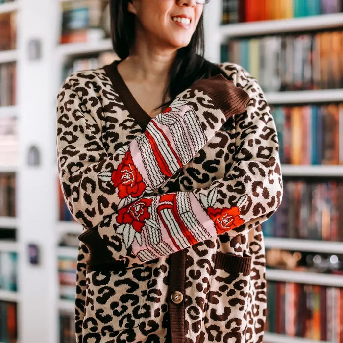 MEMBERS FIRST: Leopard Reader Cardigan Hoodie