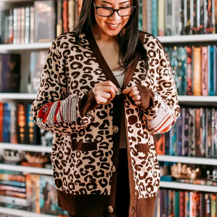 MEMBERS FIRST: Leopard Reader Cardigan Hoodie
