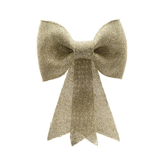 Light Gold Glitter Bow Medium