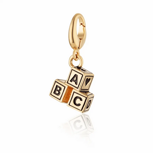 Lily Charmed Gold ABC Building Block Stack Charm