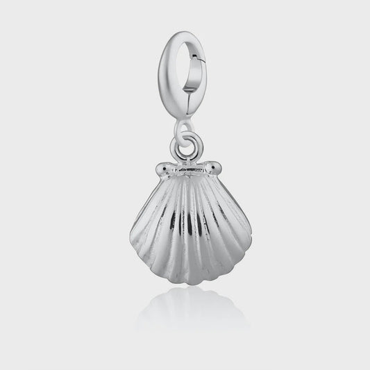 Lily Charmed Silver Clam Shell Charm