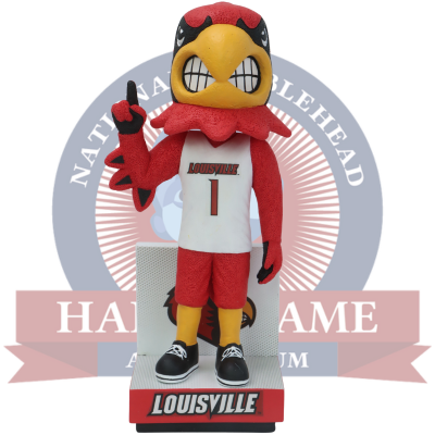 Louie the Cardinal Louisville Cardinals Mascot White Basketball Jersey Bobblehead