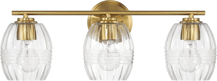 Luster Three Lights Vanity with Clear Glass