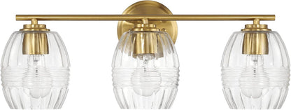 Luster Three Lights Vanity with Clear Glass