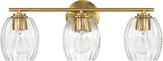 Luster Three Lights Vanity with Clear Glass