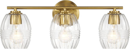 Luster Three Lights Vanity with Clear Glass