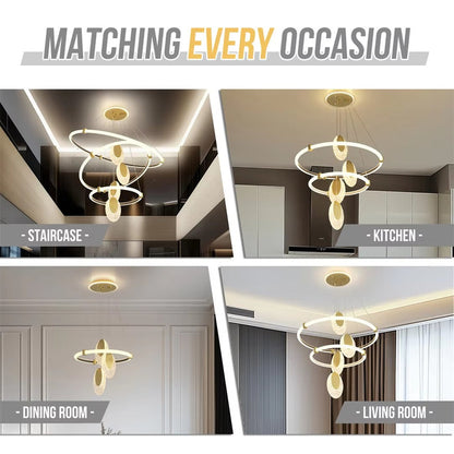Luvodi 3-Layer LED Acrylic Water-Drop Chandelier Pendant Lamp - Canva Home