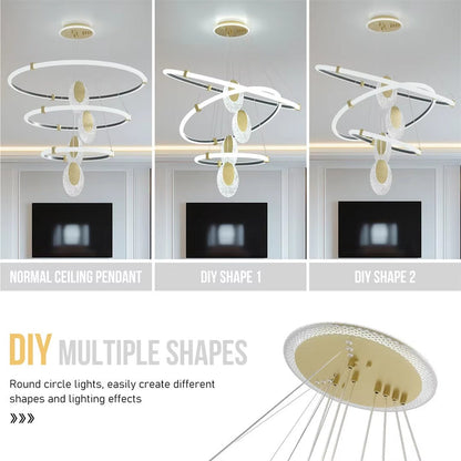 Luvodi 3-Layer LED Acrylic Water-Drop Chandelier Pendant Lamp - Canva Home