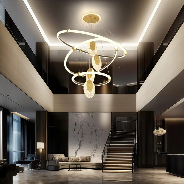 Luvodi 3-Layer LED Acrylic Water-Drop Chandelier Pendant Lamp - Canva Home